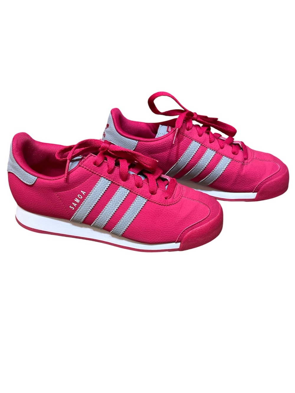 LIKE NEW Adidas Somoa Pink/Grey Tennis Shoes Sz Youth 5.5 Women's 7.5 Sneakers